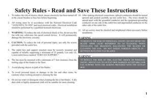 Hampton Bay CHQ8BT707AT Hampton Bay Ceiling Fan Operating Manual